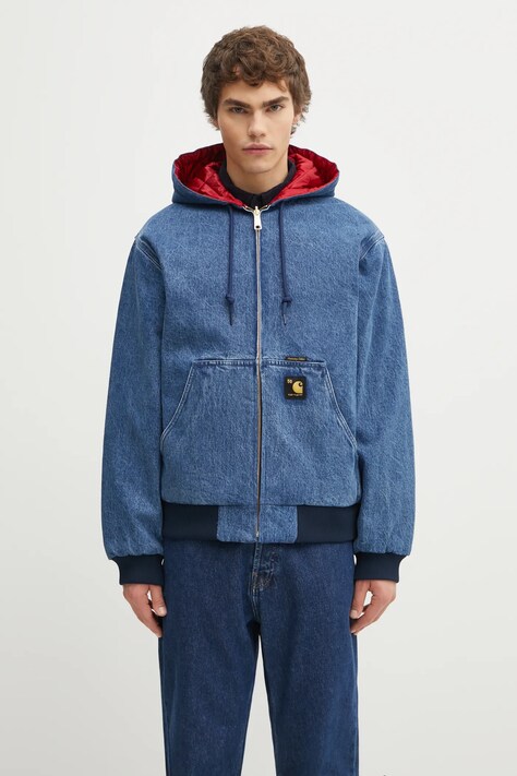 Carhartt WIP kurtka dwustronna 50 Years Anniversary OG Active Jacket Denim kolor niebieski zimowa I035966.3FZ12
