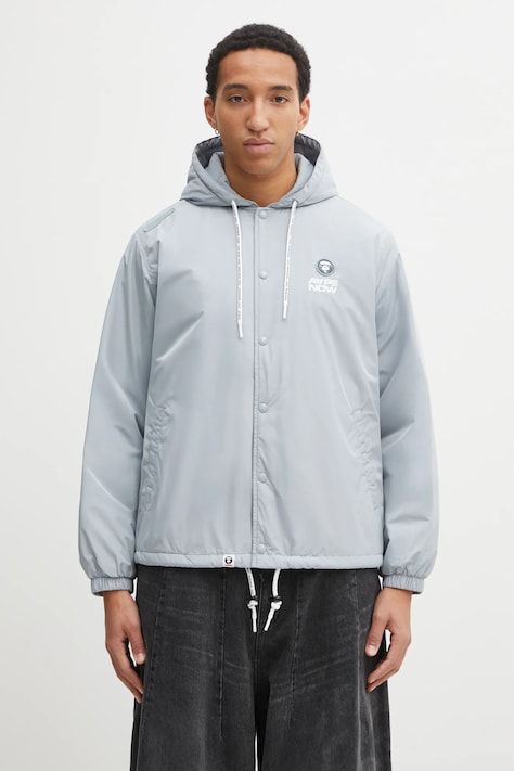 AAPE kurtka Now kolor niebieski przejściowa AAPJKM7722XXP