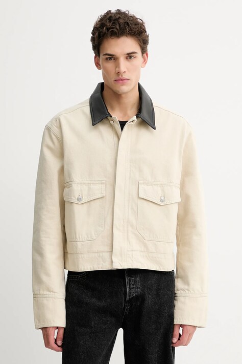 Nanushka kurtka bawełniana NM25FWJK07373 kolor beżowy przejściowa NOWELL