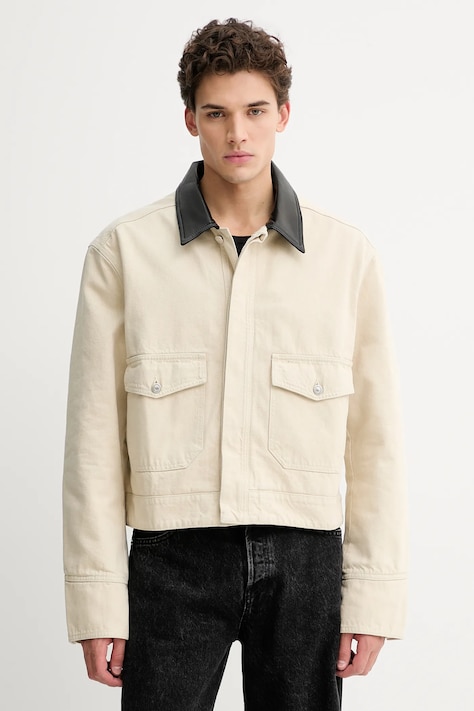 Nanushka kurtka bawełniana NM25FWJK07373 kolor beżowy przejściowa NOWELL