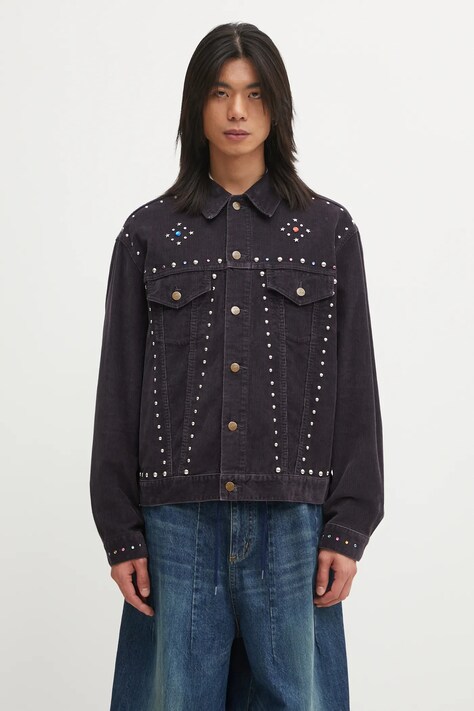 Needles kurtka sztruksowa kolor fioletowy przejściowa oversize RW167