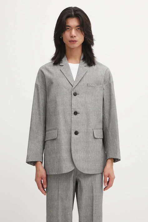 Visvim marynarka z dodatkiem wełny HAMMONS JKT SANTOME męska kolor czarny 125205013010