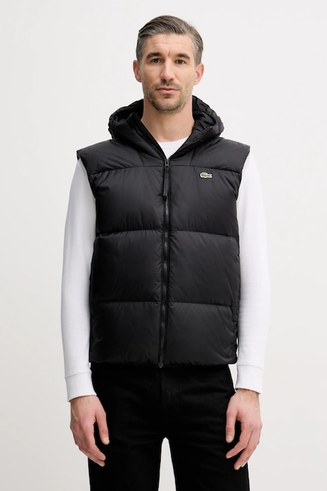 Lacoste bezrękawnik puchowy kolor czarny zimowy BH2895