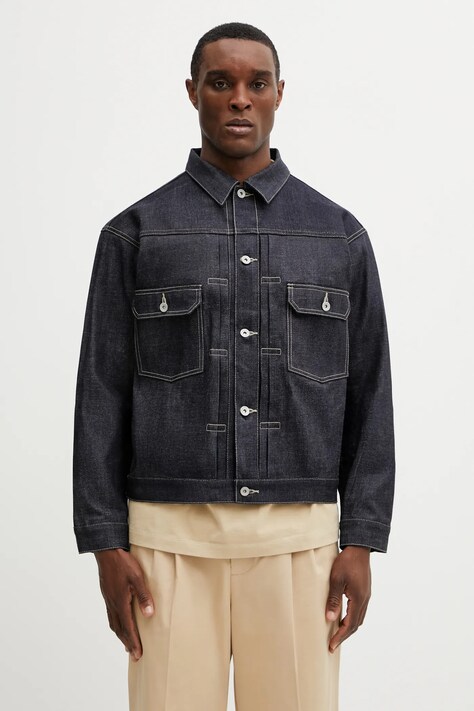 NEIGHBORHOOD kurtka jeansowa RIGID DENIM TYPE-2 kolor granatowy przejściowa 252XBNH.JKM01