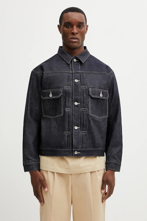 NEIGHBORHOOD kurtka jeansowa RIGID DENIM TYPE-2 kolor granatowy przejściowa 252XBNH.JKM01