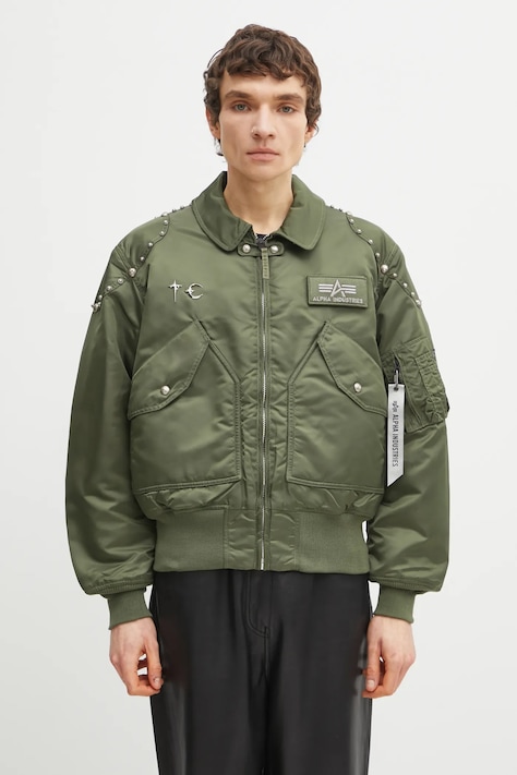 Bomber jakna Alpha Industries boja: zelena, za prijelazno razdoblje, 258150