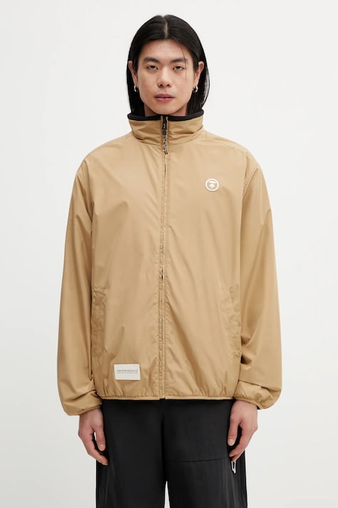 AAPE kurtka dwustronna kolor beżowy przejściowa oversize AAPJKM7732XXP