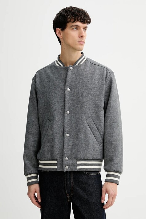 Bunda s příměsí vlny A.P.C. blouson micky šedá barva, WVBEB.M02974