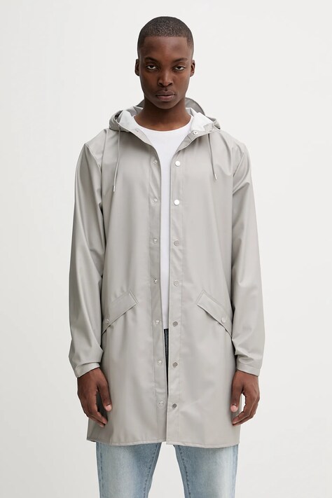 Куртка Rains 12020 Long Jacket колір сірий демісезонна 12020