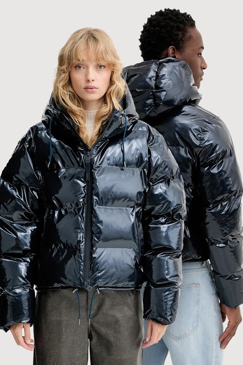 Rains geacă 15150 Alta Short Puffer Jacket culoarea bleumarin, de iarnă, 15150