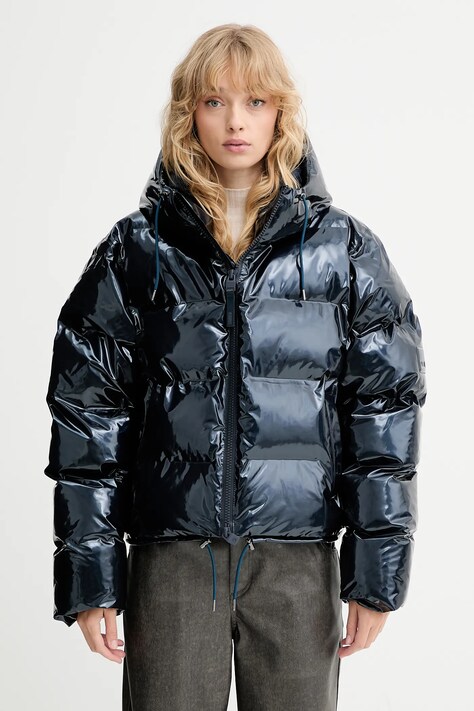 Rains geacă 15150 Alta Short Puffer Jacket culoarea bleumarin, de iarnă, 15150