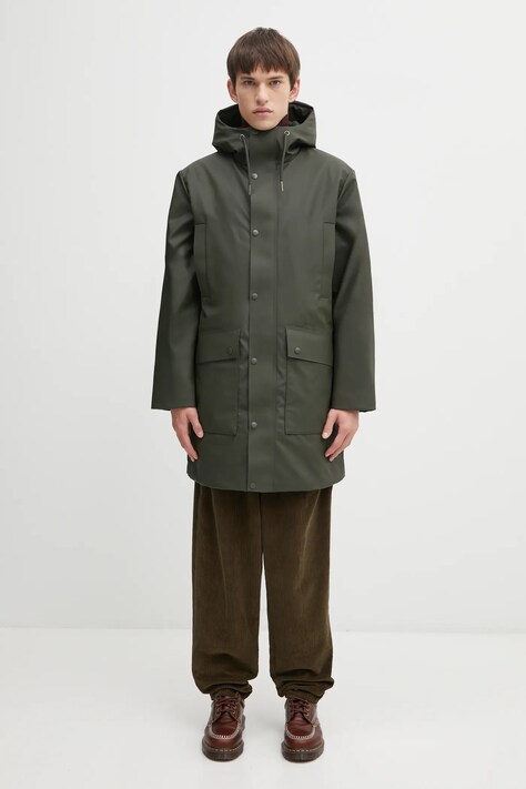 Rains hanorac Nome Long Parka W3T3 culoarea verde, de iarnă, 21460.03