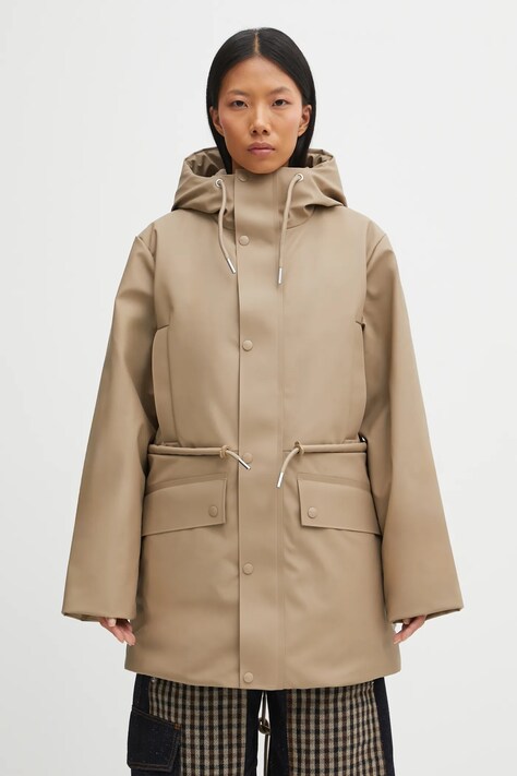 Rains parka Nome String W Parka W3T3 kolor beżowy zimowa 21500.133