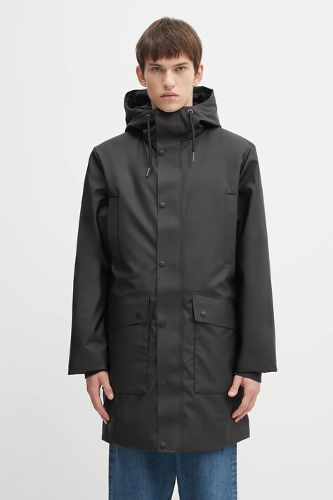 Rains hanorac Nome Long Parka W3T3 culoarea negru, de iarnă, 21460.01