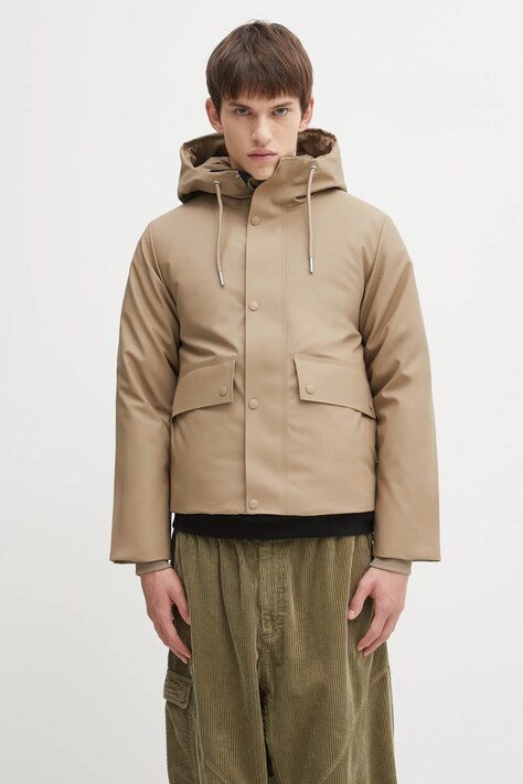 Μπουφάν Rains Nome Short W Parka W3T3 χρώμα: μπεζ, 21490.133