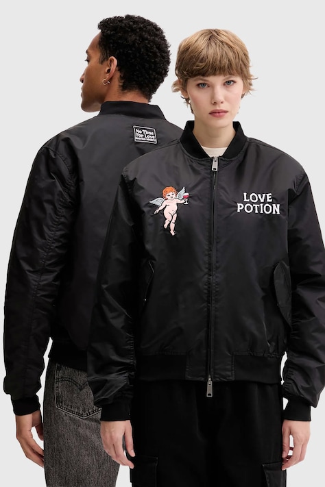 Bunda Kaotiko čierna farba, prechodná, oversize, AR005-01-E002