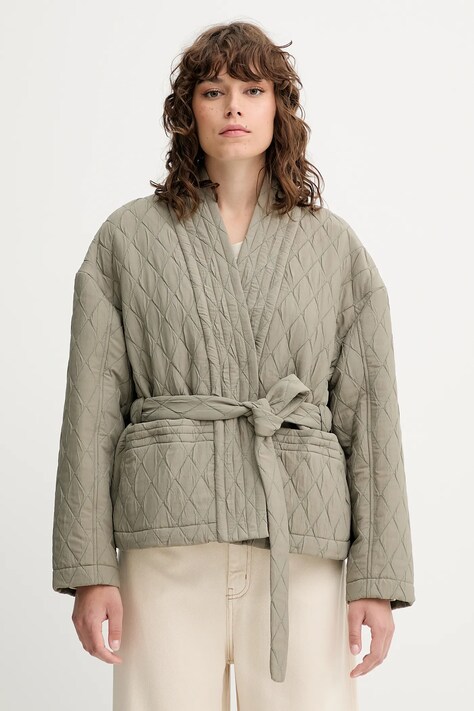 Bunda MUNTHE PIFITA zelená barva, přechodná, oversize, 252151525201