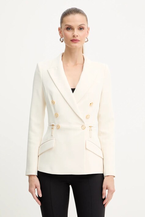 Σακάκι Elisabetta Franchi χρώμα: μπεζ, GI17256E2