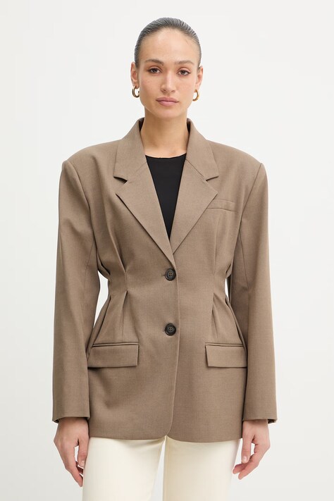 Gestuz marynarka kolor szary jednorzędowa gładka 10910626