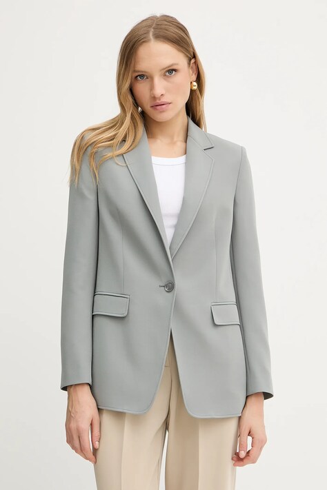 BOSS Orange sacou culoarea gri, un singur rand de nasturi, uni, 50545586