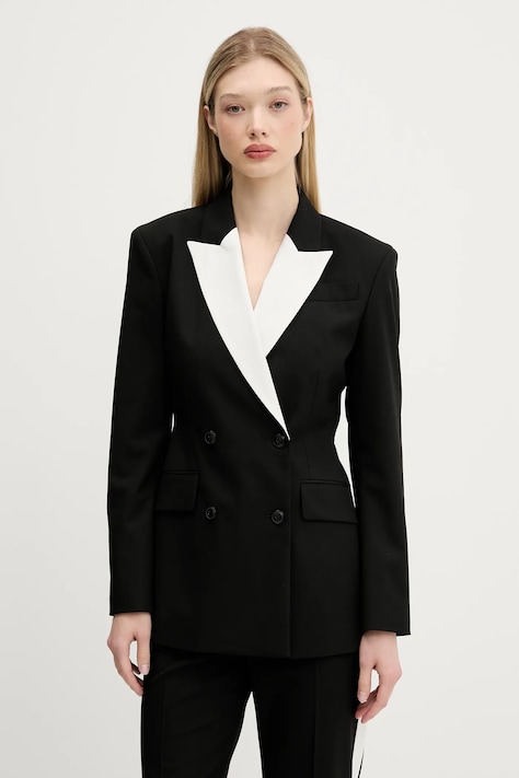 HUGO sacou culoarea negru, cu doua randuri de nasturi, uni, 50544752