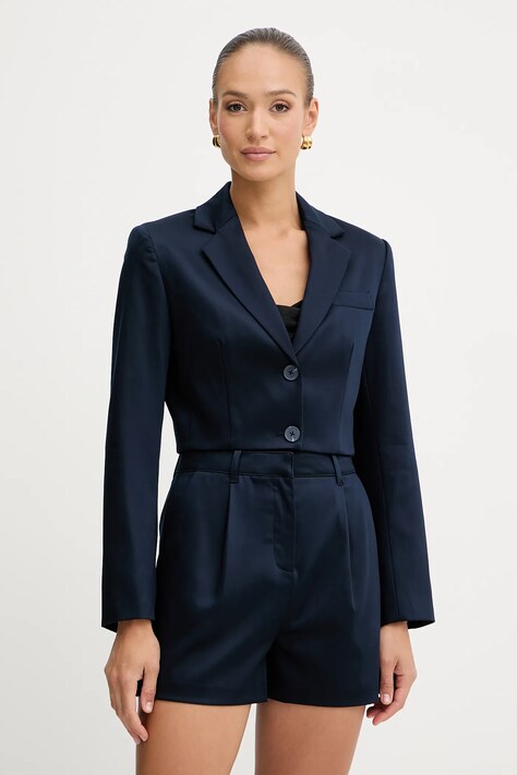 Піджак Guess APOLLINE колір синій однобортний однотонний W5YN11 WHG92