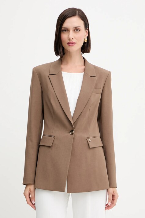 Guess sacou DOROTHEE culoarea maro, un singur rând de nasturi, uni, W5YN41 WHD92