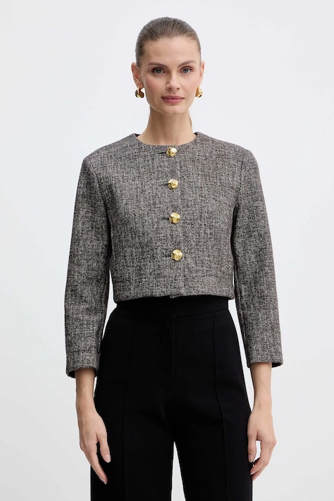 Піджак з домішкою вовни Pinko колір коричневий однобортний однотонний 105708 A2QX