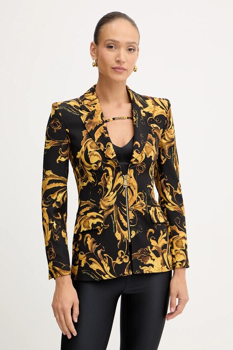 Versace Jeans Couture marynarka kolor czarny jednorzędowa wzorzysta 79HAQ703 NS565