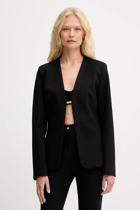 Marciano Guess sacou GWEN culoarea negru, un singur rând de nasturi, uni, 5YGN18 7160A