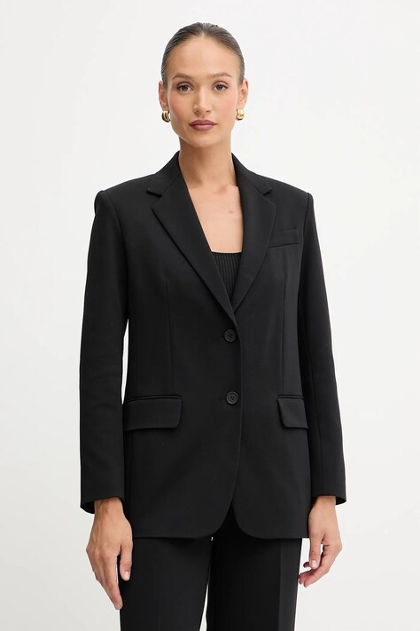 Weekend Max Mara marynarka MESSINA kolor czarny jednorzędowa gładka 2525916041600