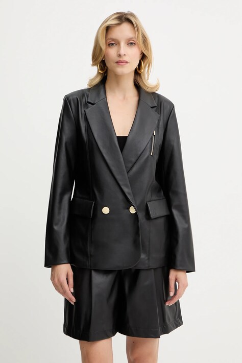 Armani Exchange marynarka kolor czarny jednorzędowa gładka XW001280 AF16106