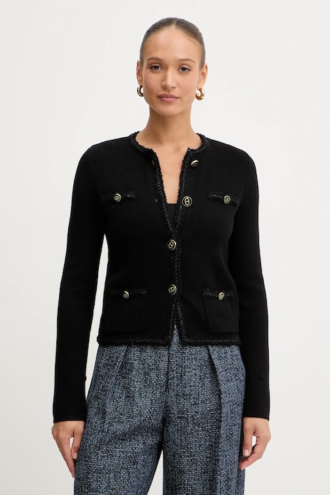 Suknjič z dodatkom volne Twinset črna barva, 252TT3040