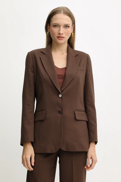 Liu Jo sacou culoarea maro, un singur rand de nasturi, uni, MF5158 T159A