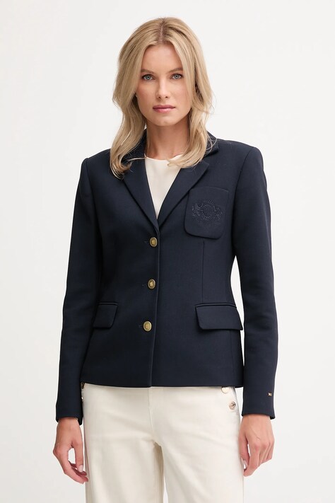 Tommy Hilfiger marynarka kolor granatowy jednorzędowa gładka WW0WW46660