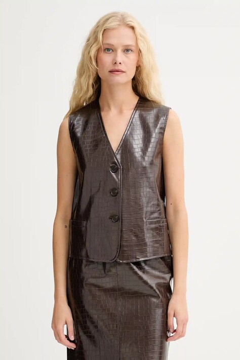 ISABELLE BLANCHE gilet colore marrone IS25FW-C027-T006