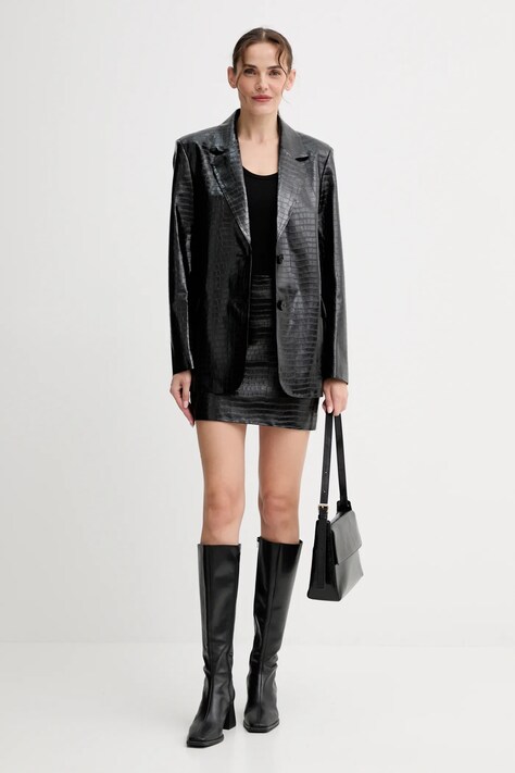 ISABELLE BLANCHE sacou culoarea negru, un singur rând de nasturi, uni, IS25FW-J029-T006