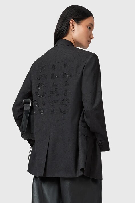 AllSaints sacou ESSIE culoarea gri, un singur rând de nasturi, W008QD
