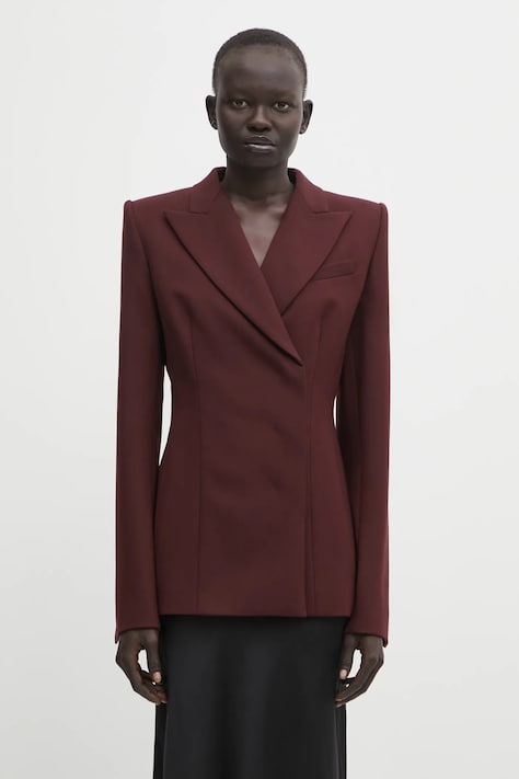 Σακάκι με προσθήκη μάλλινου υφάσματος Sportmax COCCO χρώμα: μπορντό, 2522046042600