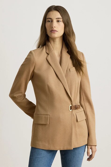 Lauren Ralph Lauren Marynarka damska z bawełną brązowa 200980021