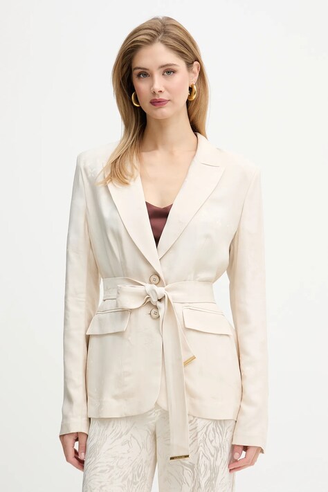 Marciano by Guess marynarka WHITNEY kolor beżowy jednorzędowa 5YGN00 7337A