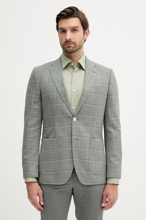 BOSS giacca in lana H-Janson-FL-253 uomo colore verde 50545870