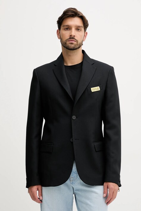Versace Jeans Couture marynarka z dodatkiem wełny męska kolor czarny 79GAQ706 N0136