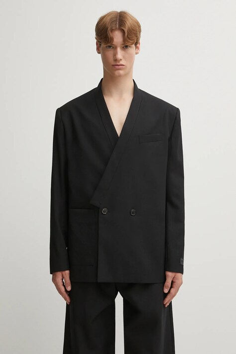 Шерстяной пиджак Kenzo Weave Kimono Tailored цвет чёрный FF65VE1309ID