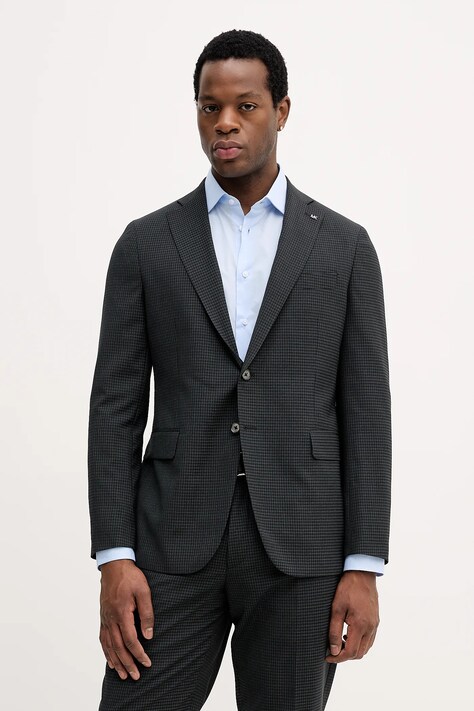 Michael Kors marynarka z dodatkiem wełny męskie kolor czarny MK0SB01132