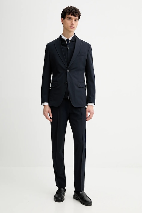 BOSS garnitur męski kolor granatowy gładka 50554433