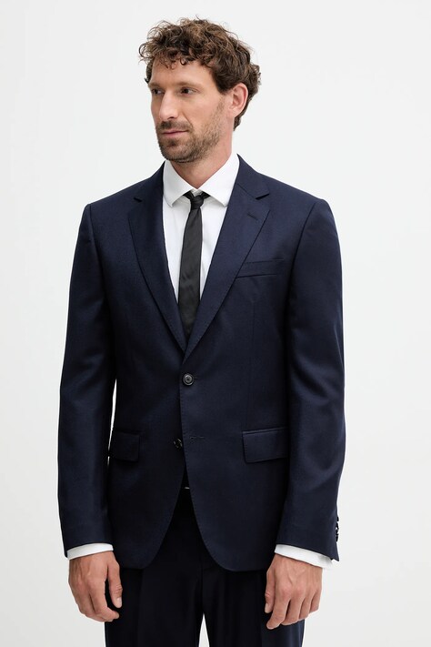 BOSS geacă de lână culoarea bleumarin, 50553008
