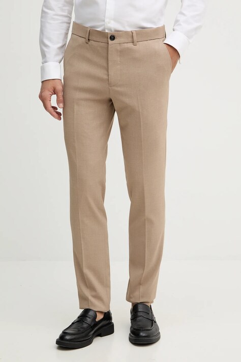 Lindbergh garnitur męski kolor beżowy gładka 30.61040DB