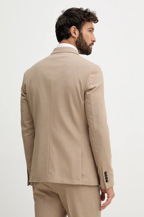Lindbergh garnitur męski kolor beżowy gładka 30.61040DB