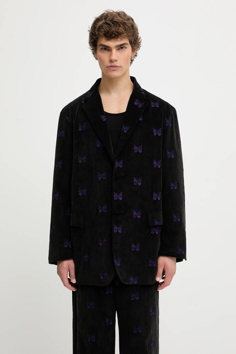 Needles marynarka bawełniana Papillon Emb. Corduroy męska kolor czarny RW108